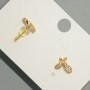 Pendientes tipo botón 'Mariposa' Xuping, con baño de oro de 18K