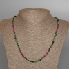 Collar de zoisita natural, cuentas facetadas, diámetro 4 mm, longitud 51 cm
