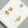 Pendientes tipo botón Xuping con cristal amarillo de 6 mm