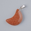 Colgante «Luna» de aventurina Arena Dorada (sintético) piedra, diámetro 18×12 mm, longitud 26 mm ±