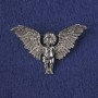 Broche-colgante Ángel de metal plateado, 33×51 mm+