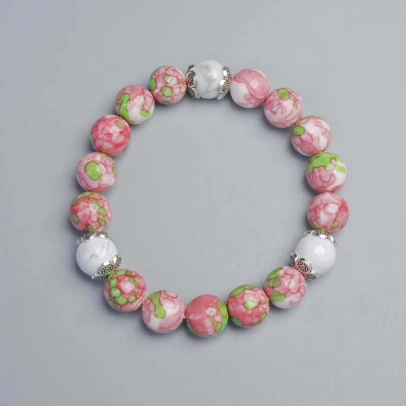 Pulsera de varisita y ágata blanca