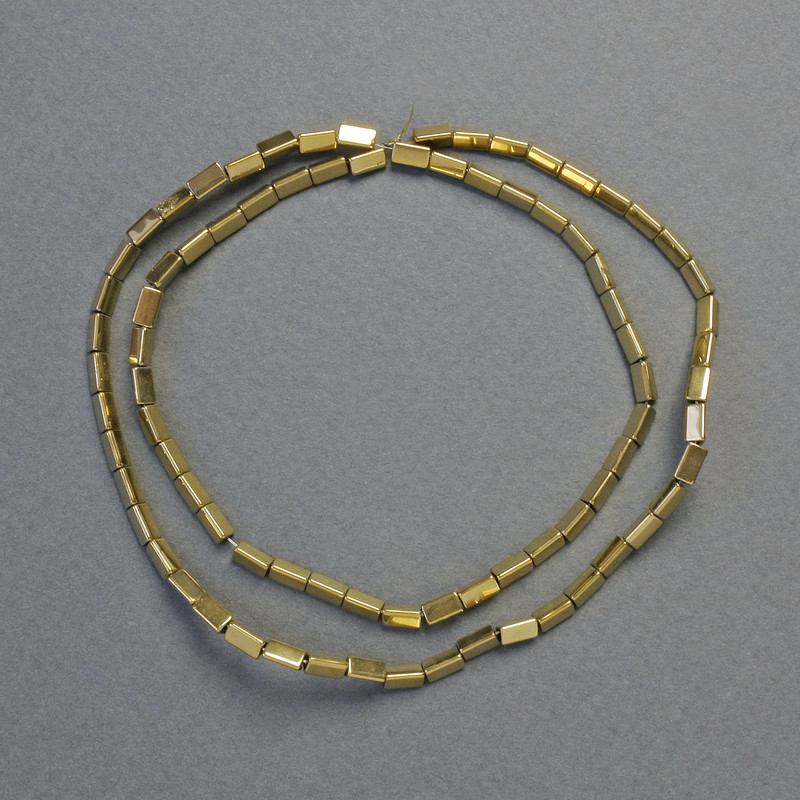 Cuentas de hematita en forma triangular, color dorado, diámetro 5×2 mm, longitud 42 cm, hilo