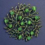 Broche-colgante 'Ramitas' con ojo de gato, esmalte 60 mm+