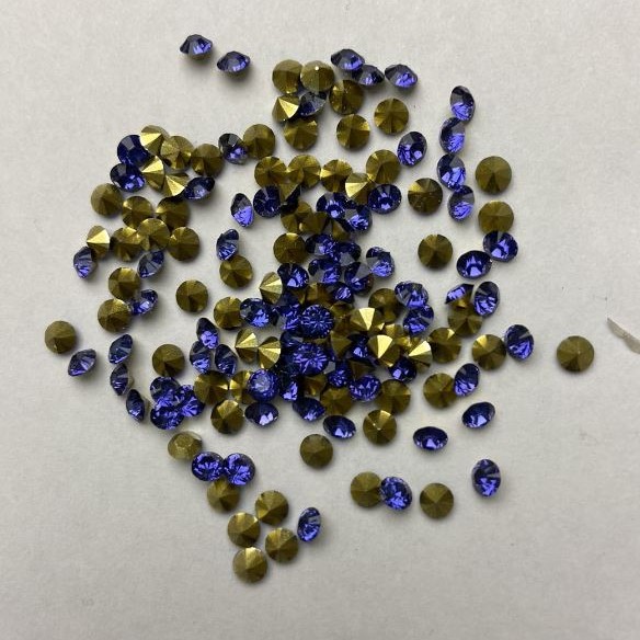Strass azules de diámetro 3 mm (±), pack de 4 g (±)