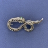 Broche-pendiente Serpiente gris con strass gris, metal plateado 44×20 mm +