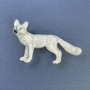 Broche de perro, color blanco, con strass verdes 34x60 mm+