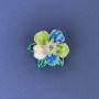 Broche Flor, diámetro 25 mm ±, esmalte multicolor y cristales