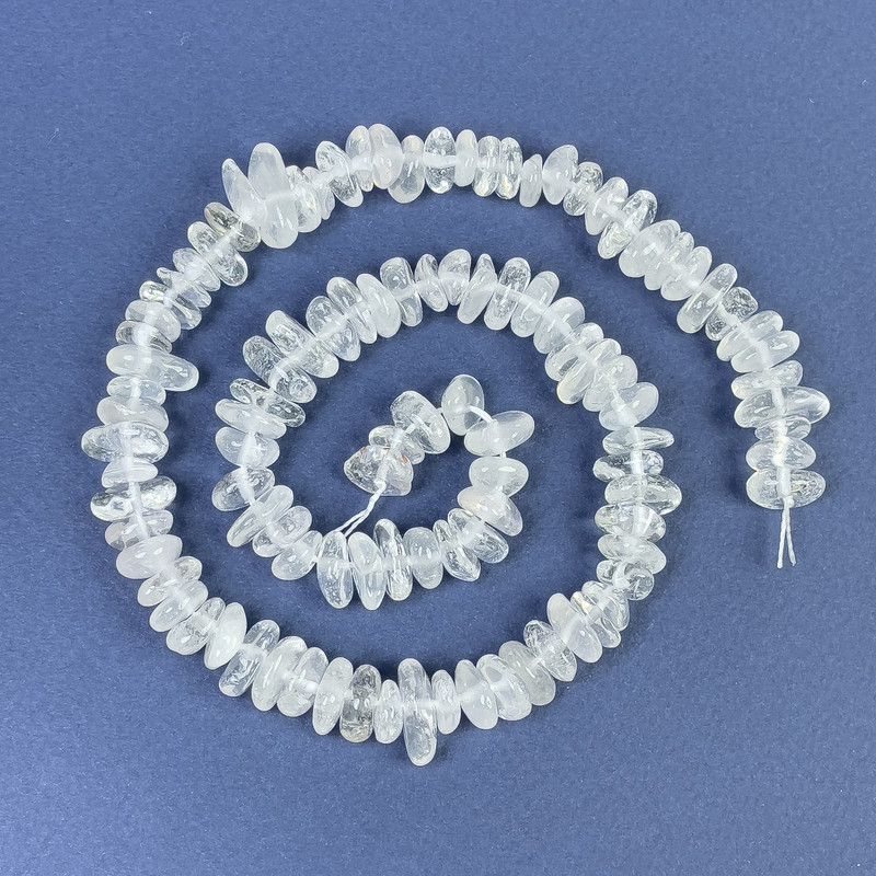 Cuentas de cristal de roca trocitos 9-12×2-4 mm a hilo, longitud 39 cm+