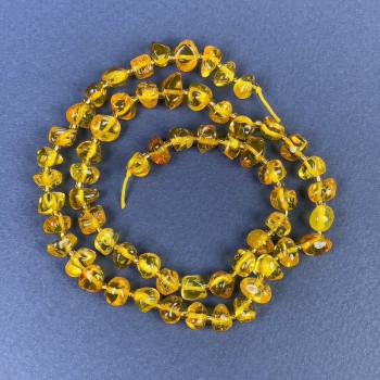 Cuentas de ámbar facetadas 6×4 mm, con rocallas de 2 mm, en hilo, longitud 39 cm+