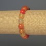 Pulsera de cornalina con bolas lisas, diámetro 10 mm ±, longitud 18 mm ±, elástica