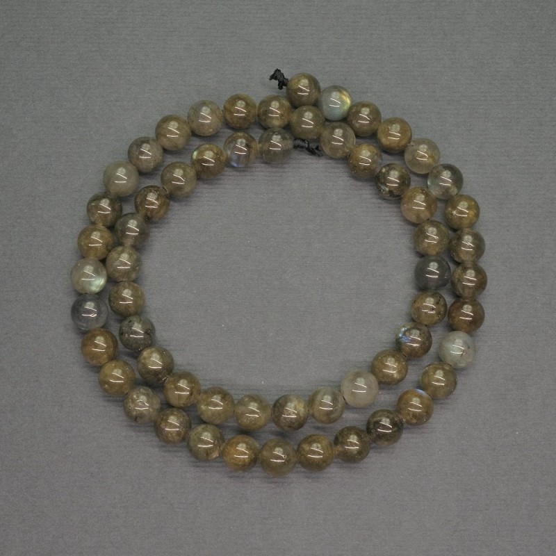 Cuentas de labradorita natural, bolas lisas de 6 mm, longitud 39 cm