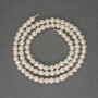 Perlas blancas de río en hilo, diámetro 4×3,5 mm, longitud 36 cm ±