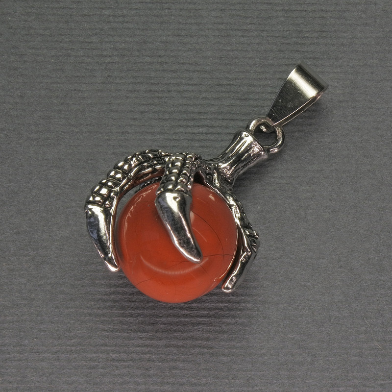 Colgante de jaspe rojo «Pata con esfera»