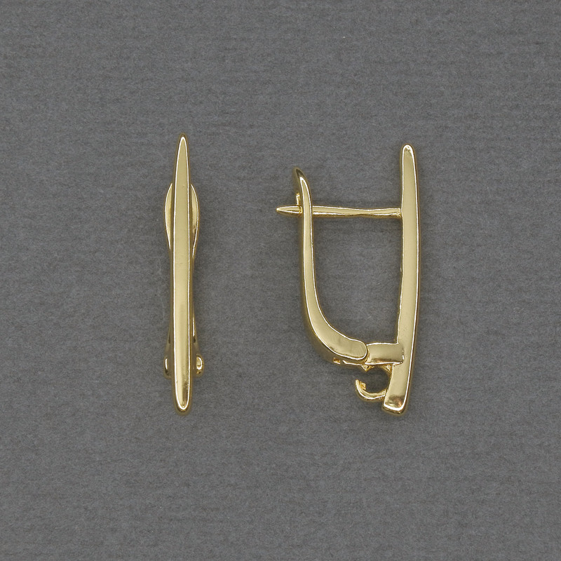 Ganchos para pendientes dorados 22×2 mm - par
