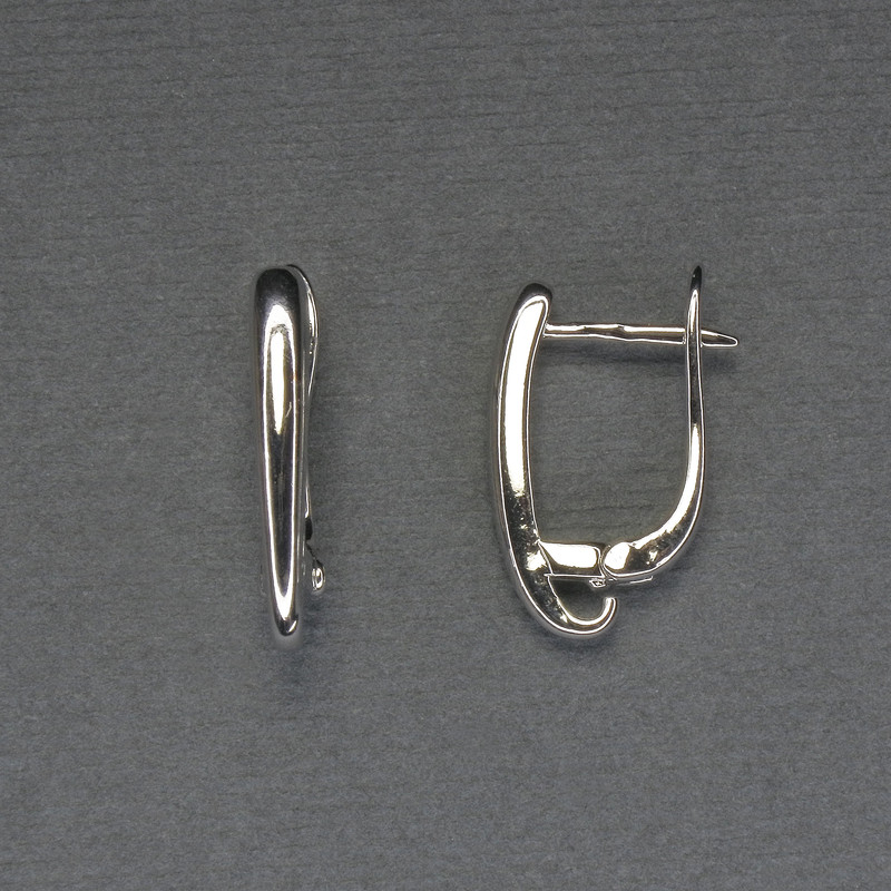 Ganchos para pendientes de metal plateado 18×3 mm - par