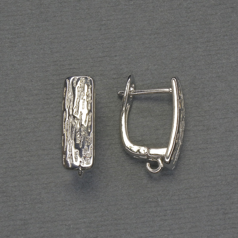 Ganchos para pendientes de metal plateado 18×6 mm - par