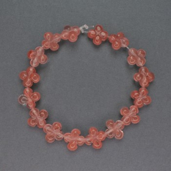 Cuentas de calcedonia en forma de trébol, diámetro 13x13 mm, longitud 20 cm ±