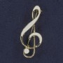 Broche Clave de Sol esmalte blanco