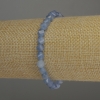 Pulsera de aguamarina facetada en rombos de 6×5 mm, longitud 18 cm, elástica