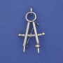 Broche compás plateado de metal 41×24 mm+