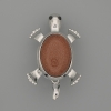 Broche-pendiente Tortuga con aventurina «Arena dorada» 52×35 mm ± piezas móviles, metal plateado