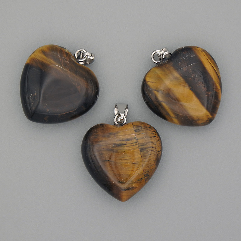 Colgante Corazón de ojo de tigre 20×20×25 mm+