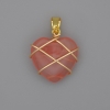 Colgante Corazón en entramado de calcedonia 21×21 mm ±, diámetro 30 mm ±