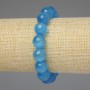 Pulsera Ojo de gato azul con bolas lisas de 2 mm, largo 18 cm, elástica