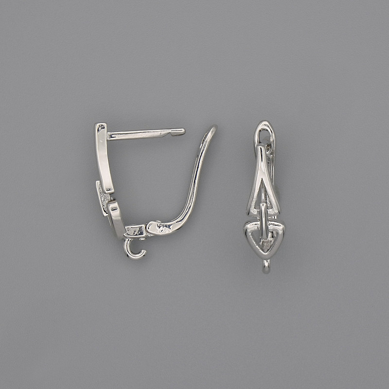 Ganchos para pendientes de metal plateado 20x6 mm - par