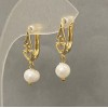Pendientes de perlas de río, diámetro 7×6 mm, longitud 28 mm ±