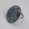 Anillo con halita ovalada 27x20 mm ±, metal plateado