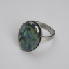 Anillo Haliotis ovalado 19×14 mm ±, sin piedra, metal plateado