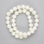 Cuentas de nácar — bolas lisas de 10 mm, longitud 39 cm, en hilo