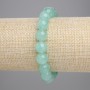 Pulsera de amazonita con bolas lisas, diámetro 10 mm, longitud 18 cm, elástica