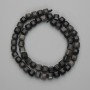 Cuentas facetadas de obsidiana plateada, cubo 7×7 mm +- en hilo