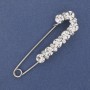 Broche-alfiler con strass blancos 79x20 mm ± plateado