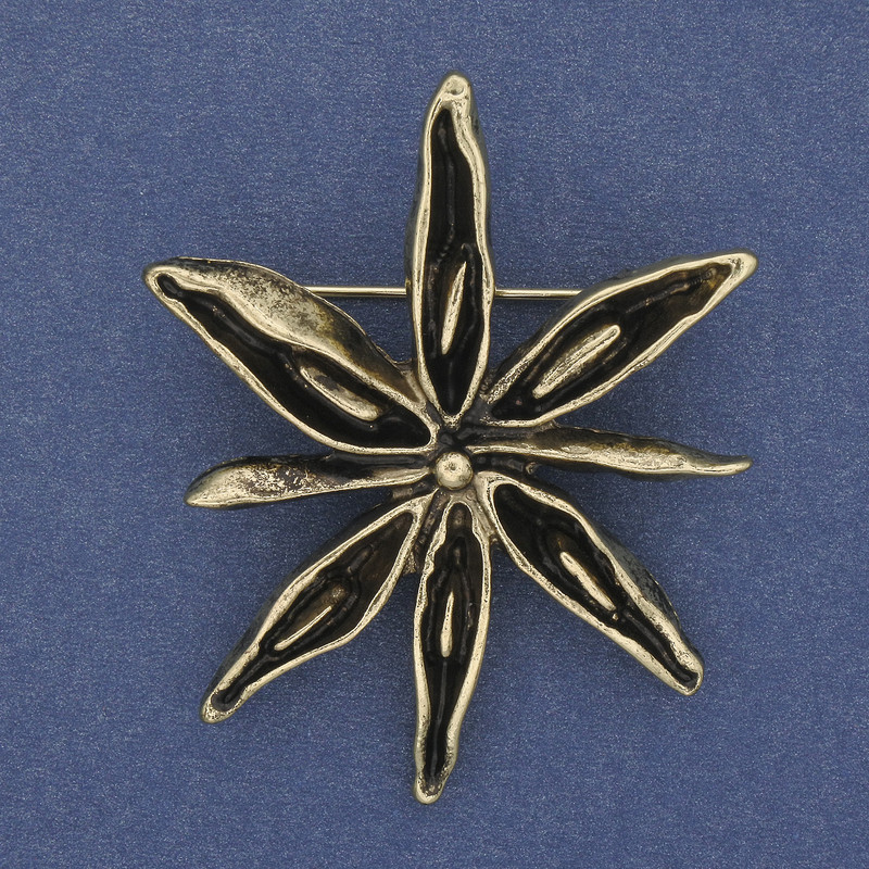 Broche Flor de metal dorado 47 mm+