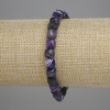 Pulsera violeta de ágata facetada en cubo 7×7 mm ±, longitud 18 cm ±, elástica
