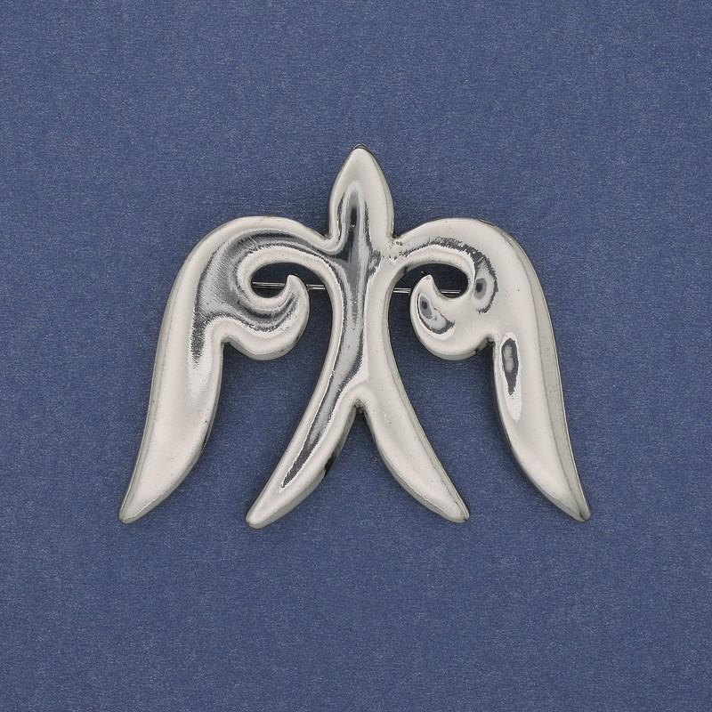 Broche-colgante Golondrina plateado 57×46 mm+