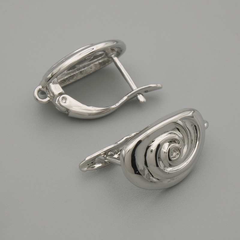Ganchos para pendientes de metal plateado 16,5×10 mm, par