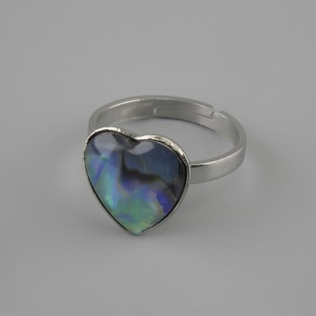 Pendiente con halotis en forma de corazón 13×13 mm ±, montura de metal plateado