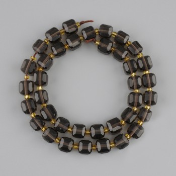 Cuentas de topacio ahumado facetadas en cubo, diámetro 8×8 mm, cuentas de 3 mm, longitud 37 cm, en hilo
