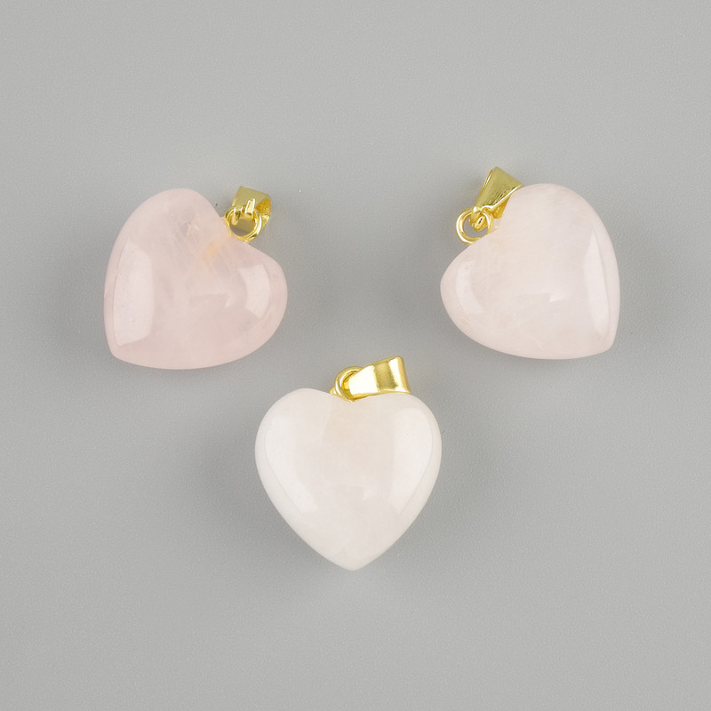 Colgante «Corazón» de cuarzo rosa 15×15×23 mm+