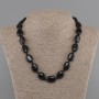 Collar de ágata oval 18x13 mm, 45 cm con cierre