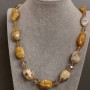 Collar de ágata y cristal checo, longitud 67 cm+