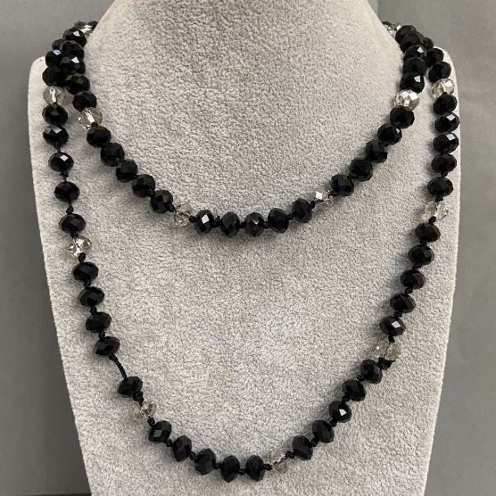 Collar largo de cristal checo, longitud 120 cm+