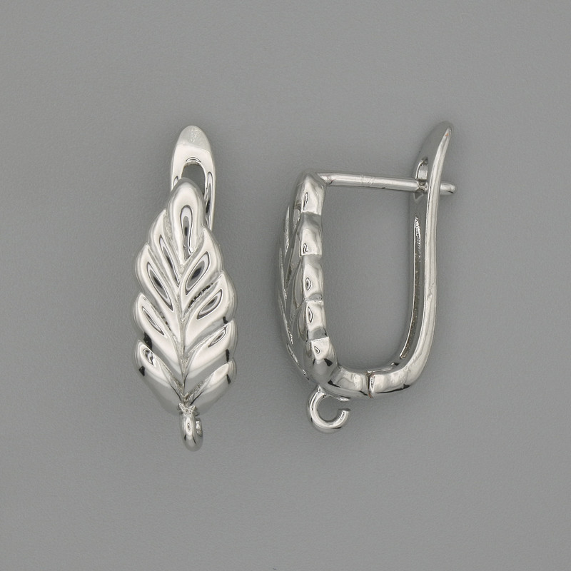Ganchos para pendientes de metal plateado 17x6 mm (par)