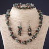 Conjunto Trío de jaspe – trocitos de piedra natural collar, pendientes y pulsera