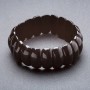 Pulsera elástica negra de ágata 'cadena' 22×8 mm